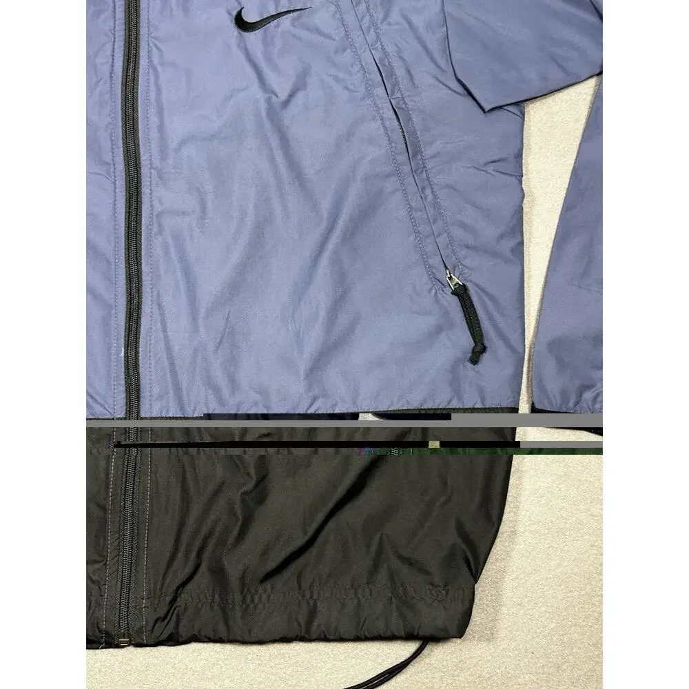 Vintage Nike Men’s Blue Black Full Zip Windbreaker Jacket Mesh Lined M